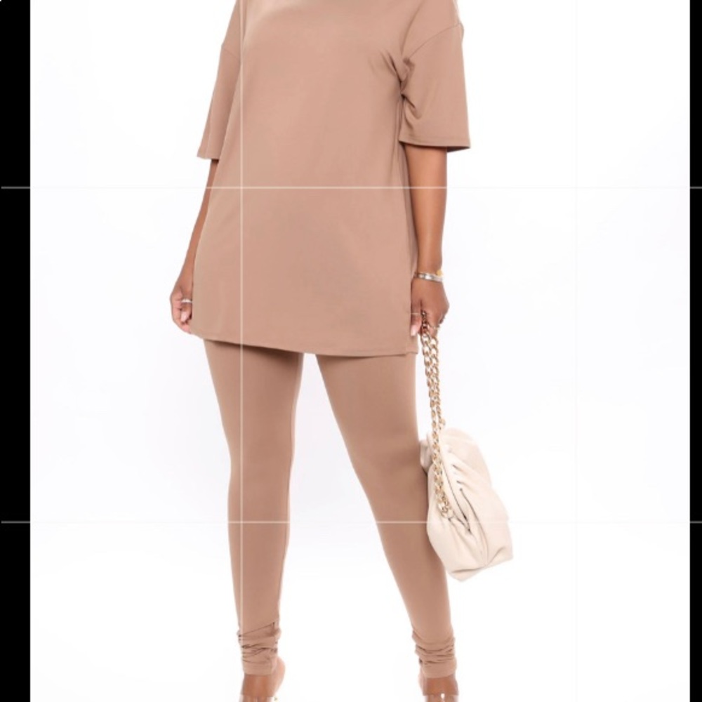 2pc tan/taupe leggings set